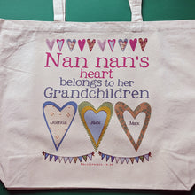 Load image into Gallery viewer, Personalised Heart's Canvas Bag