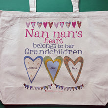 Load image into Gallery viewer, Personalised Heart&#39;s Canvas Bag
