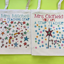 Load image into Gallery viewer, Personalised Star Teacher Bag