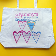 Load image into Gallery viewer, Personalised Heart's Canvas Bag