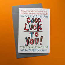 Load image into Gallery viewer, Personalised Big Good Luck Card