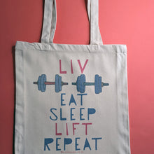 Load image into Gallery viewer, Eat Sleep Lift Repeat Personalised Gym Bag