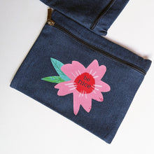 Load image into Gallery viewer, Denim Make Up Bag