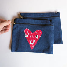Load image into Gallery viewer, Denim Make Up Bag