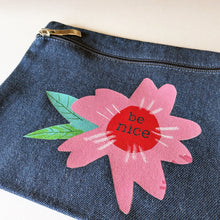 Load image into Gallery viewer, Denim Make Up Bag