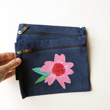 Load image into Gallery viewer, Denim Make Up Bag