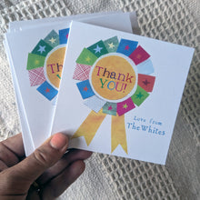 Load image into Gallery viewer, Personalised Pack of 6 Thank you Cards (Choice of designs)