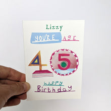 Load image into Gallery viewer, Age 90 Happy Birthday Greeting Card – Free Personalisation