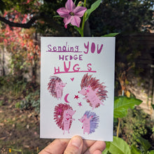 Load image into Gallery viewer, Sending You Hedge Hugs Hedgehogs Greeting Card – Free Personalisation