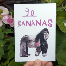 Load image into Gallery viewer, Go Bananas Gorilla Greeting Card – Free Personalisation