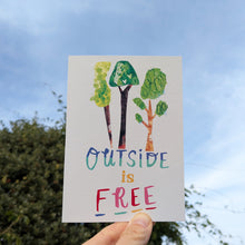 Load image into Gallery viewer, Outside Is Free Trees Greeting Card – Free Personalisation