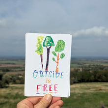 Load image into Gallery viewer, Outside Is Free Trees Greeting Card – Free Personalisation