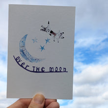 Load image into Gallery viewer, Over The Moon Dog Greeting Card – Free Personalisation