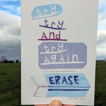 Load image into Gallery viewer, Try Try And Try Again Greeting Card – Free Personalisation