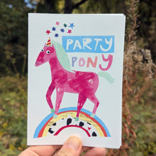 Load image into Gallery viewer, Party Pony Greeting Card – Free Personalisation