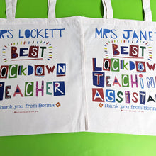 Load image into Gallery viewer, Personalised Best Lockdown Teacher Bag