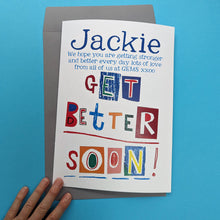 Load image into Gallery viewer, Personalised Big Get Well Soon Card
