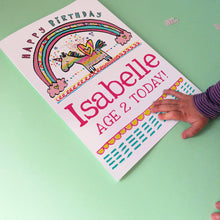 Load image into Gallery viewer, Personalised Big Unicorn Birthday Card
