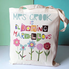 Load image into Gallery viewer, Personalised Blooming Marvellous Teacher Bag