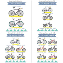 Load image into Gallery viewer, Personalised Cycling Family Print