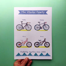 Load image into Gallery viewer, Personalised Cycling Family Print