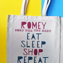 Load image into Gallery viewer, Personalised Eat, Sleep, Shop, Repeat Bag
