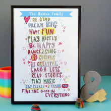 Load image into Gallery viewer, Personalised Family Print