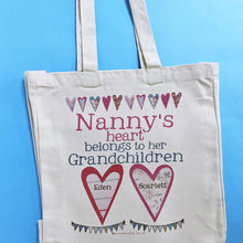 Load image into Gallery viewer, Personalised Heart's Canvas Bag