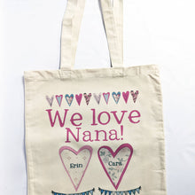 Load image into Gallery viewer, Personalised Heart's Canvas Bag