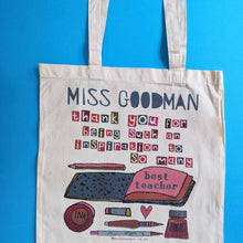 Load image into Gallery viewer, Personalised Inspirational Teacher Bag