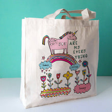 Load image into Gallery viewer, Personalised Love Unicorns Bag
