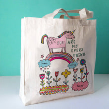 Load image into Gallery viewer, Personalised Love Unicorns Bag
