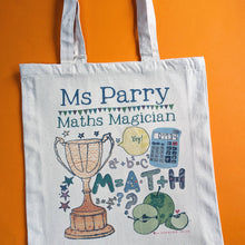 Load image into Gallery viewer, Personalised Maths Teacher Bag