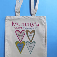Load image into Gallery viewer, Personalised Heart's Canvas Bag