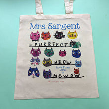 Load image into Gallery viewer, Personalised Purrfect Teacher Bag