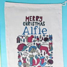 Load image into Gallery viewer, Personalised Scandi Winter Woodland Christmas Sack