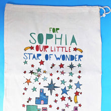 Load image into Gallery viewer, Personalised Star Of Wonder Christmas Sack