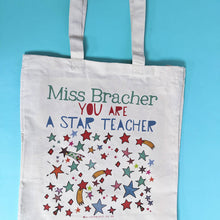 Load image into Gallery viewer, Personalised Star Teacher Bag