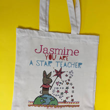 Load image into Gallery viewer, Personalised Star Teacher Bag