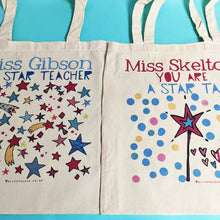 Load image into Gallery viewer, Personalised Star Teacher Bag