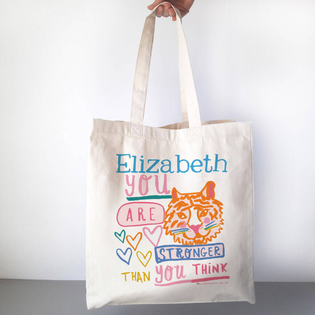 Personalised 'Stronger Than You Think' Tiger Bag