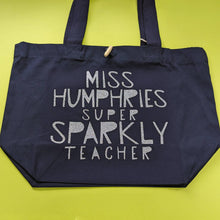 Load image into Gallery viewer, Personalised Super Sparkly Teacher Bag