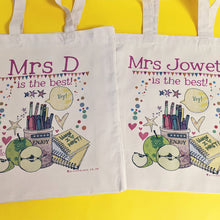 Load image into Gallery viewer, Personalised Teacher's Book Bag