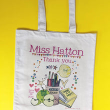 Load image into Gallery viewer, Personalised Teacher's Book Bag