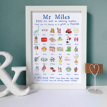 Load image into Gallery viewer, Personalised Teacher's Classroom Print