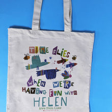 Load image into Gallery viewer, Personalised Time Flies With A Fun Teacher Bag