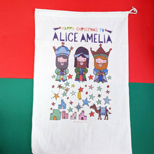 Load image into Gallery viewer, Personalised 3 Kings Christmas Sack