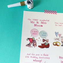 Load image into Gallery viewer, Personalised Wedding Anniversary Story Print