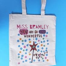 Load image into Gallery viewer, Personalised Wonderful Teacher Bag