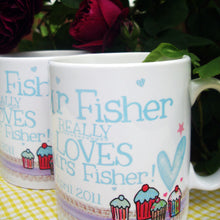 Load image into Gallery viewer, Pair Of Personalised Mr & Mrs Mugs